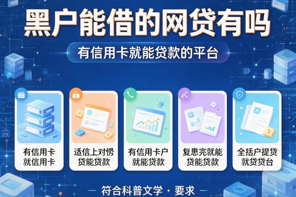 黑户能借的网贷有吗，探讨五款有信用卡就能贷款的平台