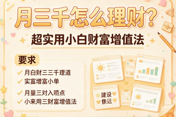 月三千怎么理财？超实用小白财富增值法