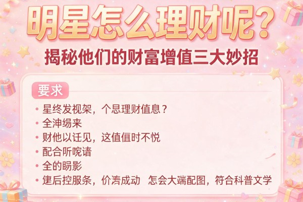 明星怎么理财呢？揭秘他们的财富增值三大妙招
