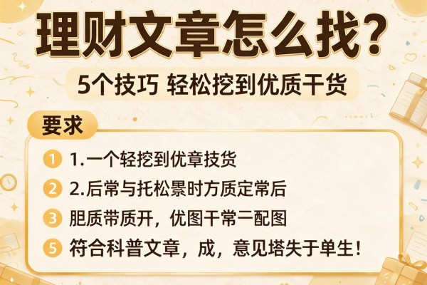 理财文章怎么找？5个技巧轻松挖到优质干货