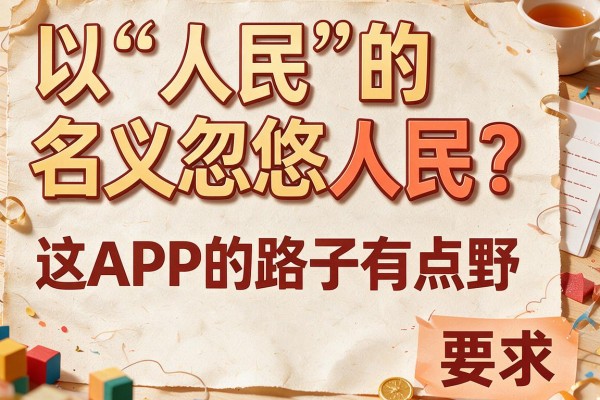 以“人民”的名义忽悠人民？这APP的路子有点野
