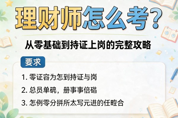 理财师怎么考？从零基础到持证上岗的完整攻略