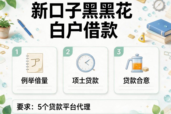 新口子黑花白户借款，例举5个贷款平台代理