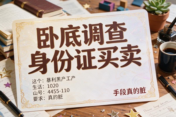 卧底调查身份证买卖，这个暴利黑产手段真的脏