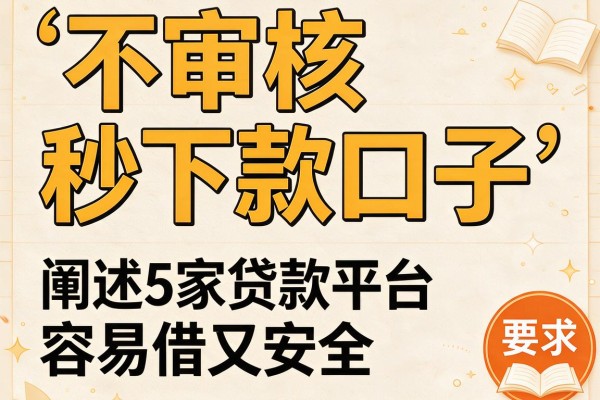 不审核秒下款口子，阐述5家贷款平台容易借又安全