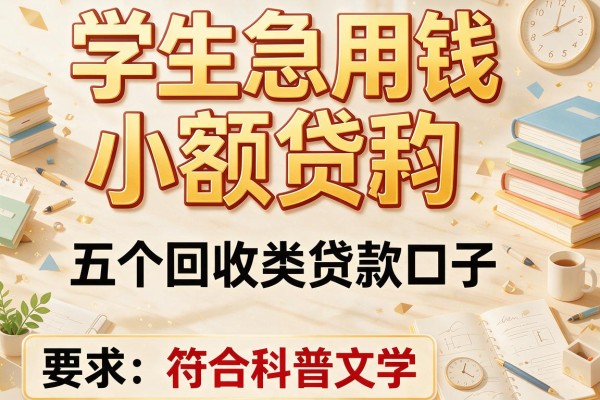 学生急用钱小额贷款，盘点五个回收类贷款口子