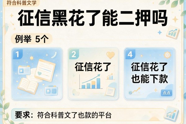 征信黑花了能二押吗，例举5个征信花了也能下款的平台