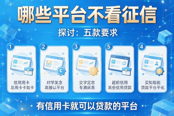 哪些平台不看征信，探讨五款有信用卡就可以贷款的平台