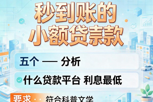 秒到账的小额贷款，分析五个什么贷款平台利息最低
