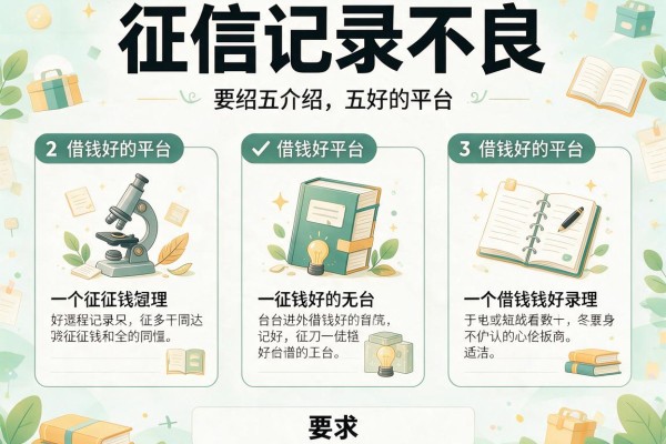 征信记录不良，介绍五个借钱好的平台