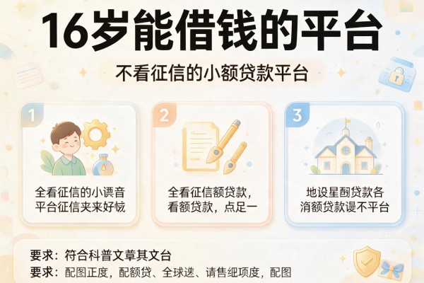 16岁能借钱的平台，介绍五个不看征信的小额贷款平台