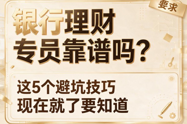 银行理财专员靠谱吗？这5个避坑技巧现在就要知道