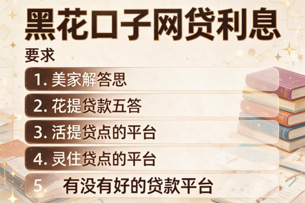 黑花口子网贷利息，解答五家有没有好的贷款平台