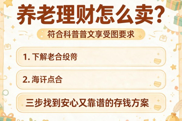 养老理财怎么卖？三步找到安心又靠谱的存钱方案
