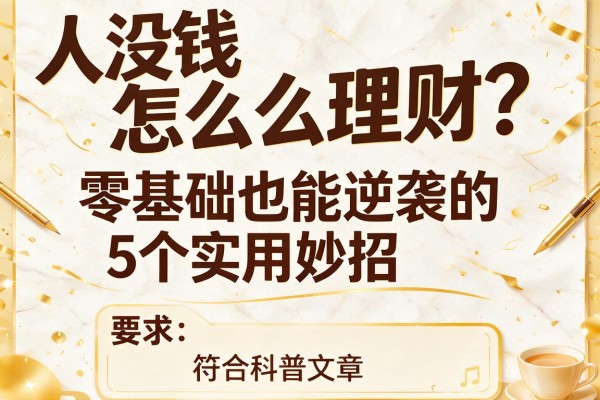 人没钱怎么理财？零基础也能逆袭的5个实用妙招