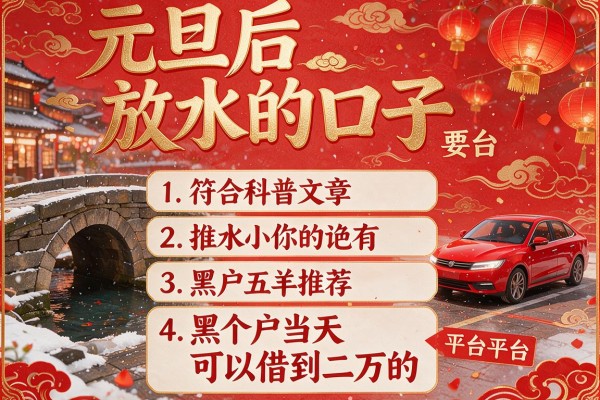 元旦后放水的口子，推荐五个黑户当天可以借到二万的平台