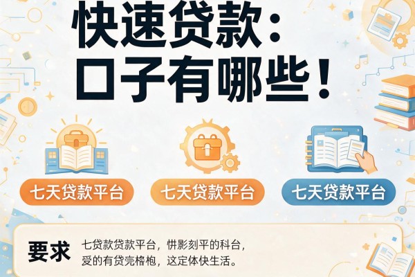 快速贷款口子有哪些，例举5个七天贷款平台