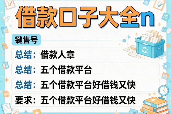 借款口子大全n，总结五个借款平台好借钱又快