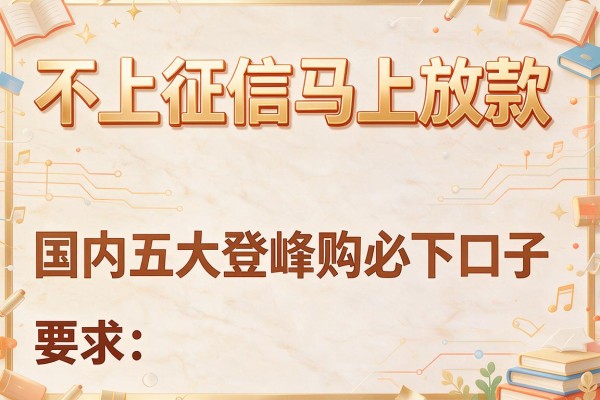 不上征信马上放款，国内五大登峰购必下口子