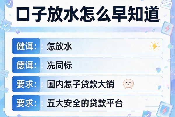 口子放水怎么早知道，国内五大安全的贷款平台
