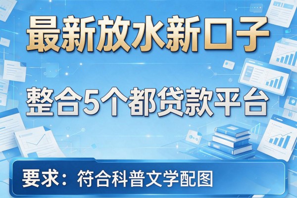 最新放水新口子，整合5个都贷款平台