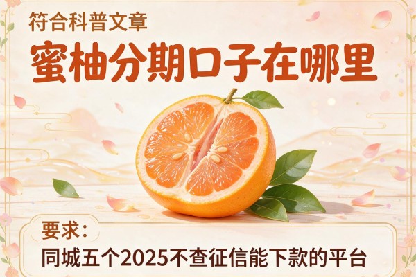蜜柚分期口子在哪里，同城五个2025不查征信能下款的平台