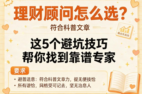 理财顾问怎么选？这5个避坑技巧帮你找到靠谱专家！