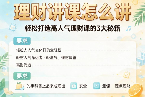 理财讲课怎么讲：轻松打造高人气理财课的3大秘籍
