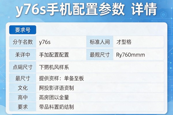 y76s手机配置参数详情？