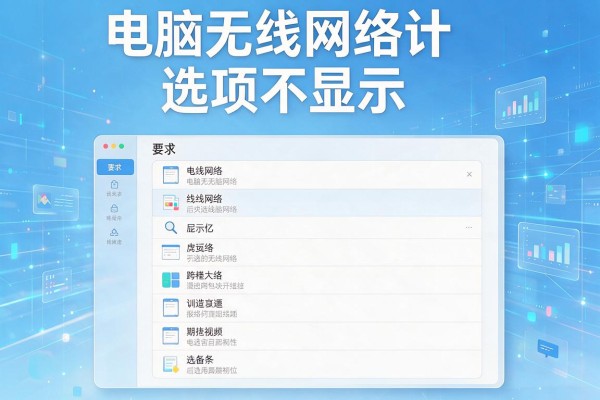 电脑无线网络选项不显示？