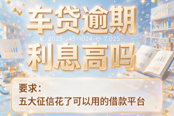 车贷逾期利息高吗，五大征信花了可以用的借款平台