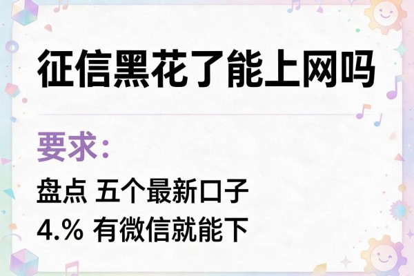 征信黑花了能上网吗，盘点五个最新口子有微信就能下