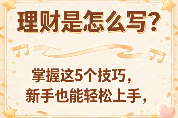 理财是怎么写？掌握这5个技巧，新手也能轻松上手！