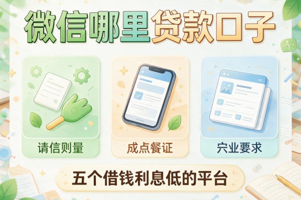 微信哪里贷款口子，盘点五个借钱利息低的平台