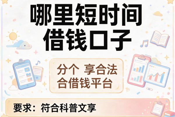 哪里短时间借钱口子，分享五个合法借钱平台