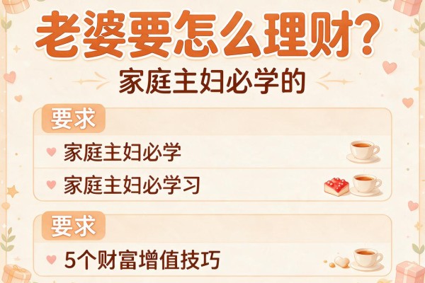 老婆要怎么理财？家庭主妇必学的5个财富增值技巧
