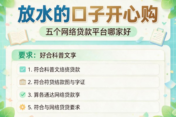 放水的口子开心购，推荐五个网络贷款平台哪家好