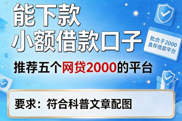 能下款小额借款口子，推荐五个网贷2000的平台