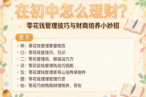 在初中怎么理财？零花钱管理技巧与财商培养小妙招