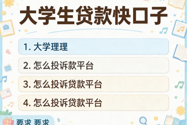 大学生贷款快口子，整理五个怎么投诉贷款平台