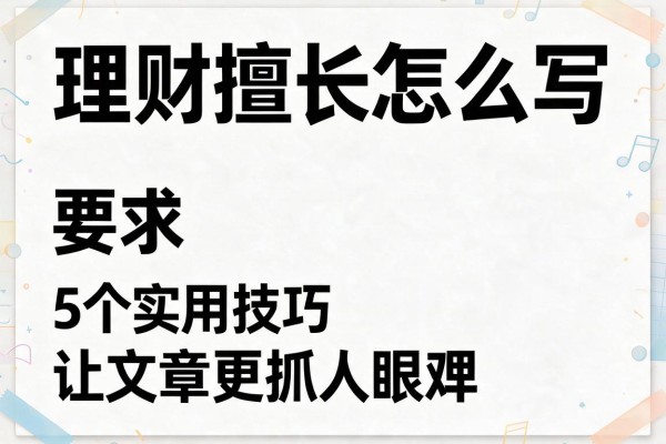 理财擅长怎么写：5个实用技巧让文章更抓人眼球