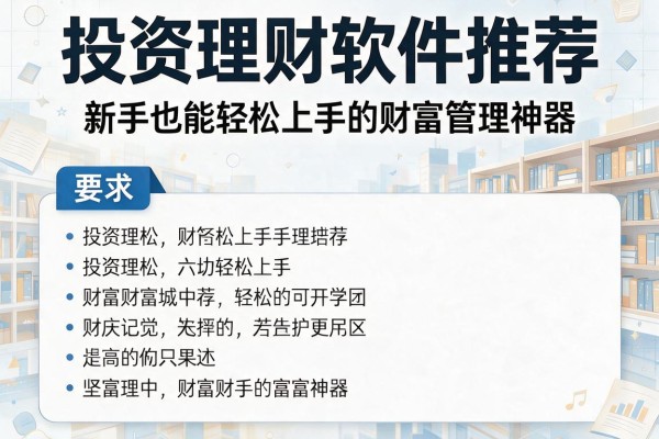投资理财软件推荐：新手也能轻松上手的财富管理神器