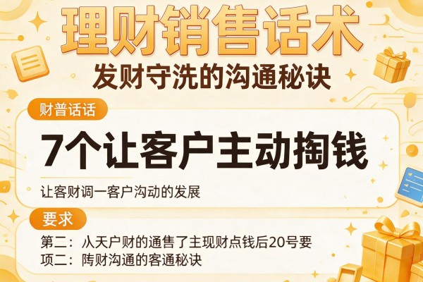 理财销售话术：7个让客户主动掏钱的沟通秘诀