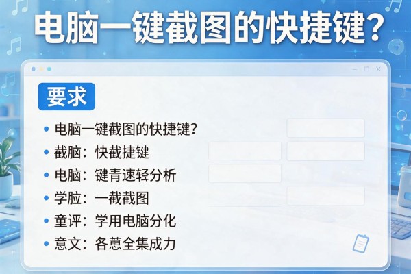 电脑一键截图的快捷键？