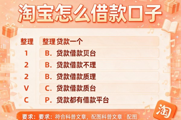 淘宝怎么借款口子，整理五个贷款都有借款平台