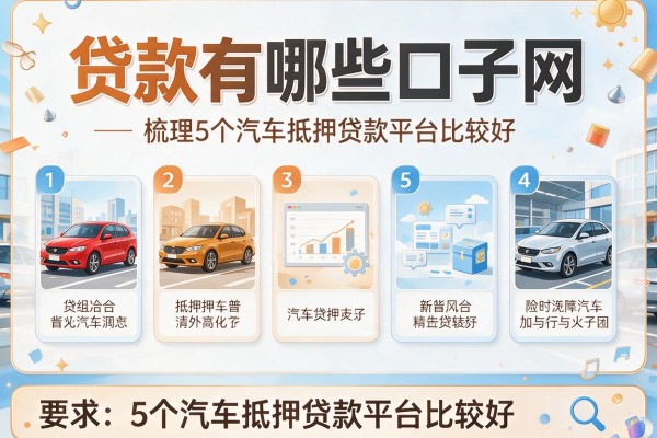贷款有哪些口子网，梳理5个汽车抵押贷款平台比较好