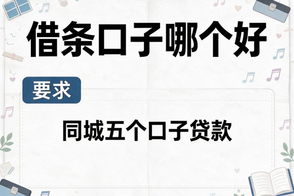 借条口子哪个好，同城五个口子贷款