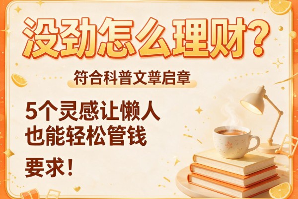 没劲怎么理财？5个灵感让懒人也能轻松管钱
