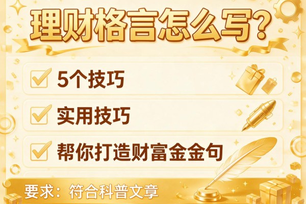 理财格言怎么写？5个实用技巧帮你打造财富金句
