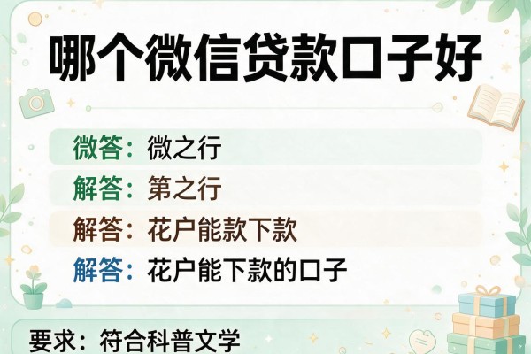 哪个微信贷款口子好，解答五家花户能下款的口子